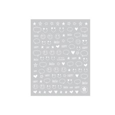 Sticker de Unghii, CB033 Alb